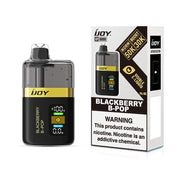 iJoy XP50000 Disposable Vape, Blackberry B-Pop flavor, 50K puffs, 5% nicotine, dual mesh coil, USB-C rechargeable.